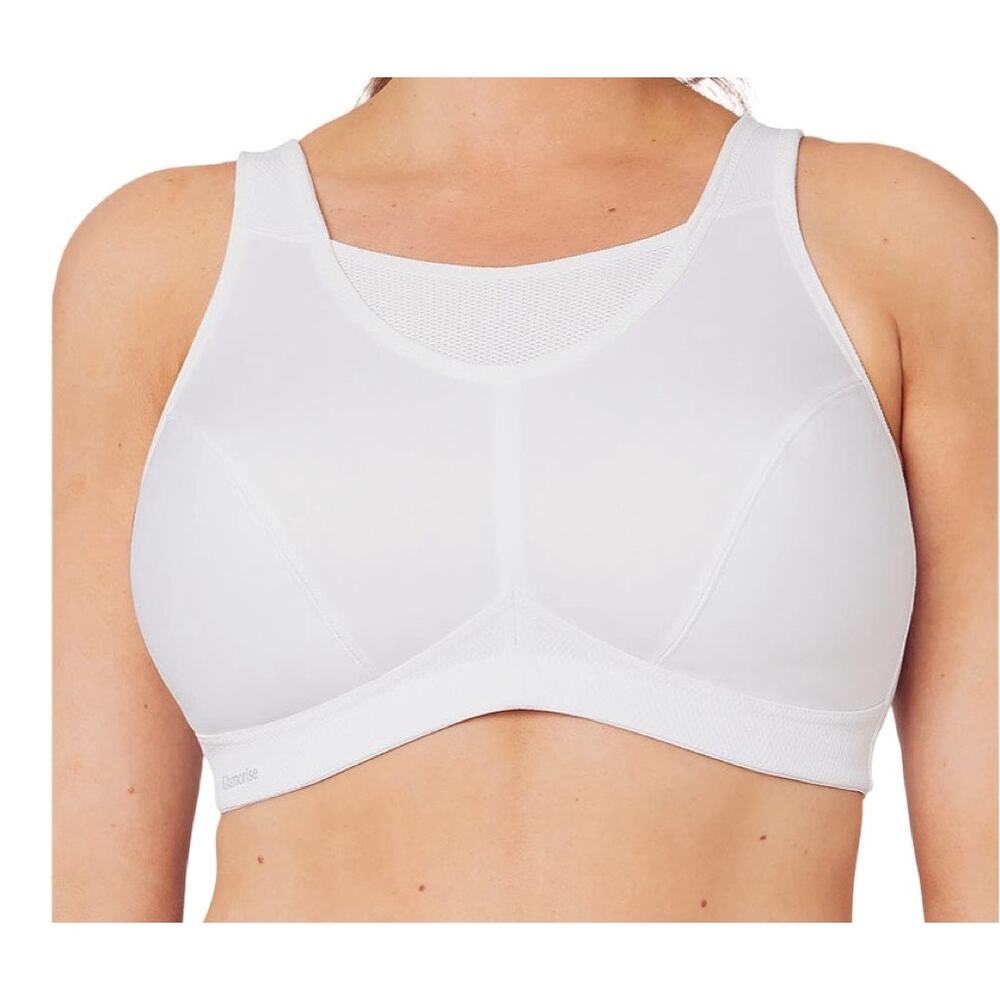 Glamorise 1067 Elite Performance Medium Impact Cami sports bra white 34DD 34E